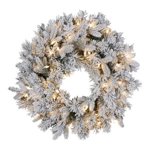 Snowy Atica LED Light Up Artificial Christmas Wreath, 61cm