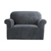 Sofa Cover Couch Covers 1 Seater Velvet Grey