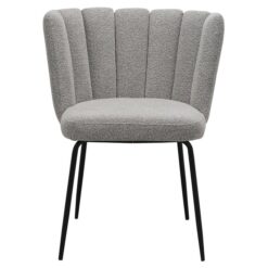 Sontell Boucle Fabric Dining Chair, Latte