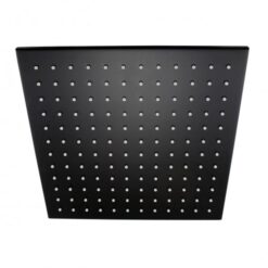 Square Black Brass Rainfall Shower Head 250mm
