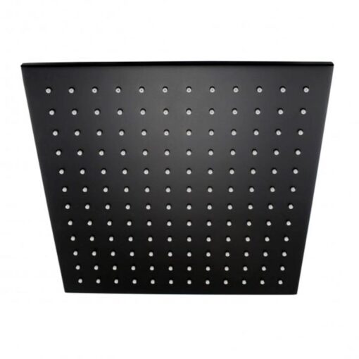 Square Black Brass Rainfall Shower Head 250mm
