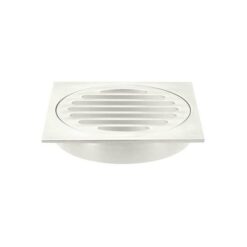 Square Brass Shower Centre Waste - 100mm Outlet - PVD Brushed Nickel