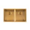 Stainless Steel Kitchen Sink - 820mm Double Bowl - Brushed Gold - Top/Under Mount