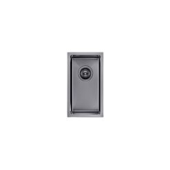 Stainless Steel Kitchen and Laundry Sink - 250mm Half Bowl - Gunmetal Grey - Top/Under Mount