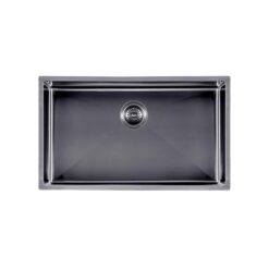 Stainless Steel Kitchen and Laundry Sink - 762mm Single Bowl DEEP - Gunmetal Grey - Top/Under Mount
