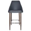 Stockholm Commercial Grade Pelle Fabric Bar Stool, Metal Leg, Navy / Light Walnut