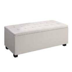 Storage Ottoman Blanket Box 97cm Linen Beige