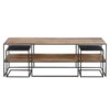 Sublime Commercial Grade Recycled Timber & Steel 3 Piece TV Unit & Side Table Set, 160cm