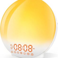 Sunrise Alarm Clock Wake Up Light 7 Sounds, Dual Alarms, Snooze, FM Radio