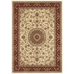 Sydney Medallion Turkish Made Oriental Rug, 230x160cm, Ivory / Red