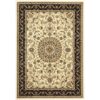 Sydney Medallion Turkish Made Oriental Rug, 330x240cm, Ivory / Black