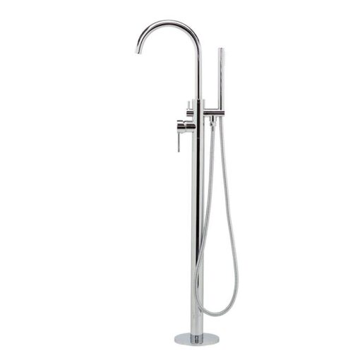 Symphony Floor Standing Bath Spout - Mixer and Hand Shower - Luxury Chrome