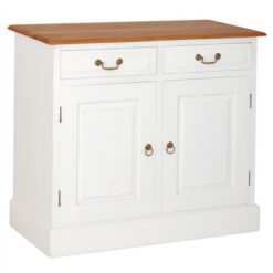 Tasmania Mahogany Timber 2 Door 2 Drawer Buffet Table, 100cm, Caramel / White