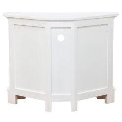 Tasmania Mahogany Timber 2 Door Corner TV Stand, 90cm, White