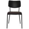 Texas Commercial Grade Steel Dining Chair, Vinyl Seat & Back, Black / Black