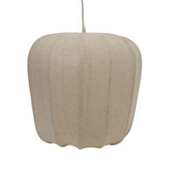 Thea Cotton Fabric Pendant Light, Bell, Large, Beige