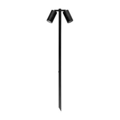 Timnath IP65 Exterior Double Adjustable Spike Garden Light, MR16, 100cm, Black