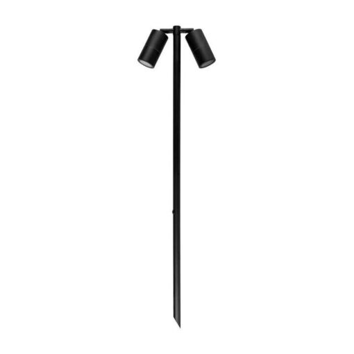 Timnath IP65 Exterior Double Adjustable Spike Garden Light, MR16, 100cm, Black