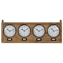 Traveller Timber Frame World Wall Clock