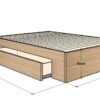 Tropez custom timber storage bed base solid pine slats