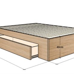 Tropez custom timber storage bed base solid pine slats