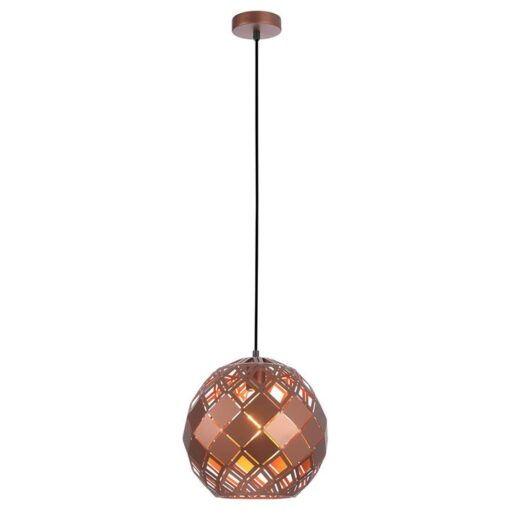 Tuile Tiled Iron Pendant Light, Large, Coffee