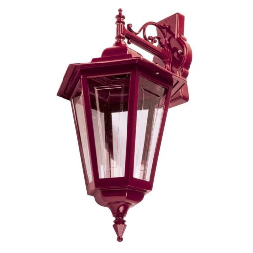 Turin Italian Made IP43 Exterior Down Wall Lantern, Style B, Burgundy