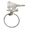 Tweet Cast Iron Towel Ring, Antique White
