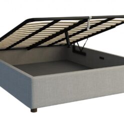 Upholstered storage gas lift dual bed base
