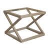 Valencia Solid Oak Timber Side Table with Glass Top, Weathered Oak