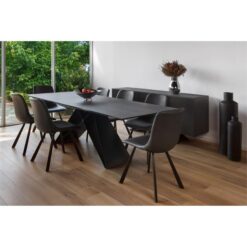 Varun Faux Leather Dining Chair, Antique Black