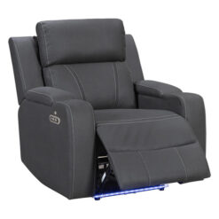 Vegas Rhino Suede Fabric Home Theatre Electric Recliner Armchair, Black