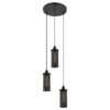 Veneto Iron 3 Light Cluster Pendant Light, Black