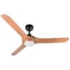 Ventair Spyda Commercial Grade Indoor / Outdoor 3 Blade Ceiling Fan with CCT LED Light, 157cm/62", Teak