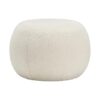 Venus Boucle Fabric Round Pouf, Cream