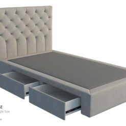 Vienna custom upholstered bed frame with choice of storage base