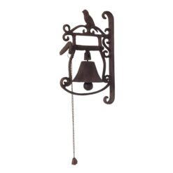 Village Cast Iron Wall Mount Door Bell, Antique Rust