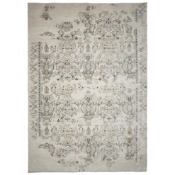 Vintage No.586 Transitional Rug, 130x70cm, Sliver / White