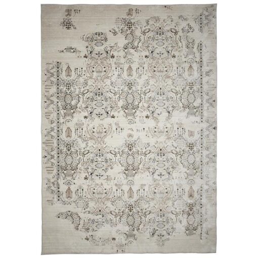 Vintage No.586 Transitional Rug, 130x70cm, Sliver / White