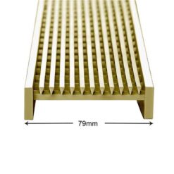 Wedge Wire / Heel Guard Style Drain Grate Cover Insert Only - 79mm - 3mm Gaps - Brass Finish