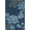 Wedgwood Fabled Floral Hand Tufted Designer Wool Rug, 180x120cm, Navy