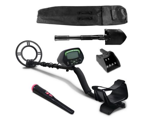 Weisshorn Black Metal Detector with Pinpointer, Shovel & LCD Screen Weisshorn Black Metal Detector with Pinpointer, Shovel & LCD Screen