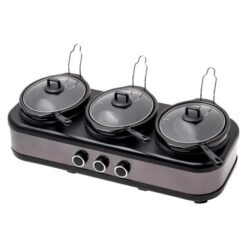 Westinghouse 3x2.5-Litre 3-Pot Slow Cooker - Black Stainless Steel