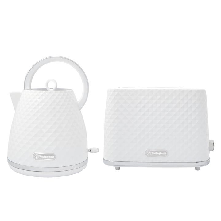 Westinghouse Diamond White 1.7 Litre Kettle & Toaster Pack Westinghouse Diamond White 1.7 Litre Kettle & Toaster Pack