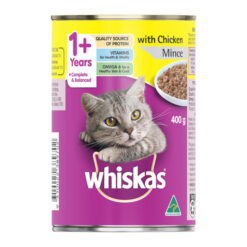 Whiskas Adult 1+ Years With Chicken Mince Wet Cat Food 400gm 24 Cans