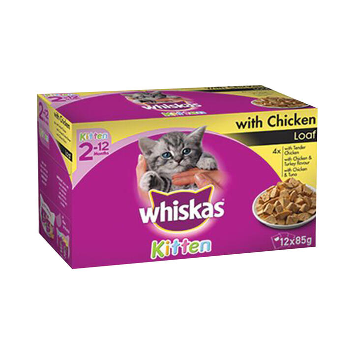 Whiskas Kitten 2-12 Months With Chicken Favourites In Gravy Wet Cat Food 85gm 12 Pack Whiskas Kitten 2-12 Months With Chicken Favourites In Gravy Wet Cat Food 85gm 12 Pack