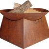 Wildtrak Rustic Square Base with Round Fire Bowl, 56.5x56.5x34cm