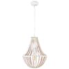 Willow Wooden Bead Pendant Light, Small, White