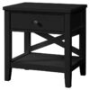 Winford Rubber Wood Timber Lamp Table, Black
