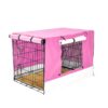 Wire Dog Cage Crate 36in with Tray + Cushion Mat + PINK Cover Combo